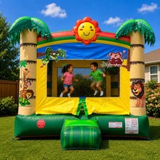 Inflatable Bounce House Commercial Kids Tropical Jumping Castle with Blower