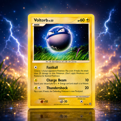 Pokemon   Voltorb Lv.33 SH3 Stormfront EXC   Shiny Secret Rare Holo