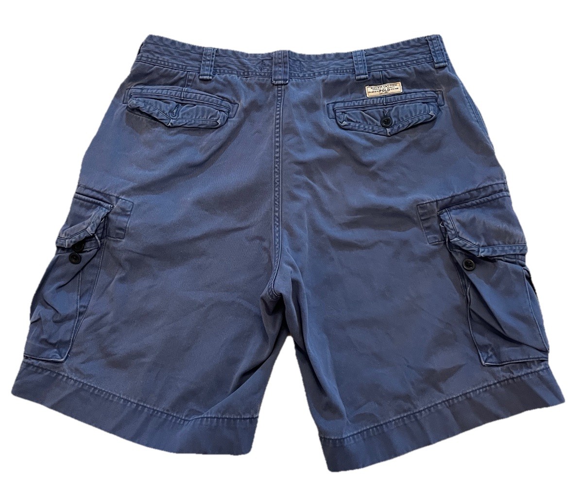 Polo Ralph Lauren Vintage Mens Cargo Shorts Blue 40 Pony 90s Preppy 10" Read