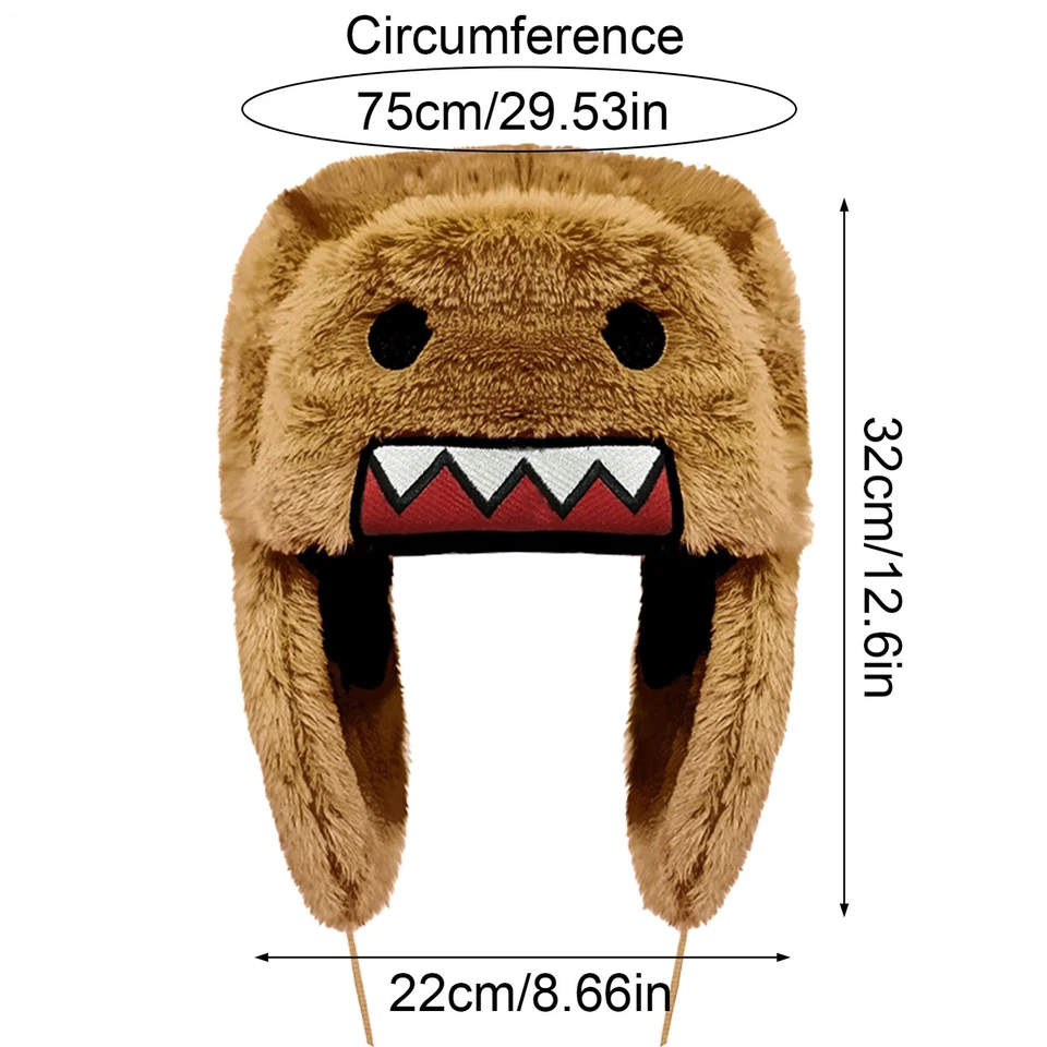 Sombrero de trampero peludo Kun | Gorra de invierno de felpa | Gorro de ropa de calle con disfraces Foto 2 de 4