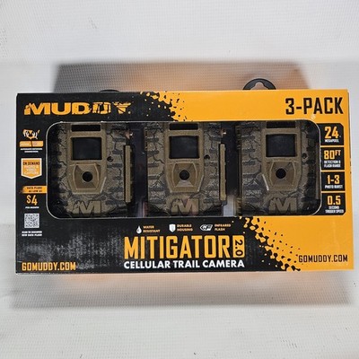 Muddy Mitigator 2.0 Cellular Trail Camera 3 Pack 24MP Hunting Game Cam New