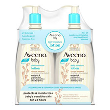 Aveeno Baby Daily Moisture Lotion, For Delicate Skin, Fragrance Free, 2 pk/18 fl