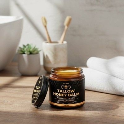 Unscented Tallow and Honey Balm - 100% Organic Grass-Fed Beef & Natural Formula