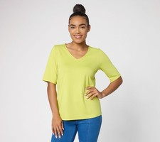 Susan Graver Essentials Butterknit V-Neck Top...