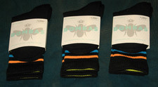  3 Pairs of Brand New Bombas Socks Men's X-Small Black Cushioned Crew Socks
