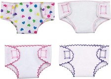 DC-BEAUTIFUL 4 Pack Baby Diapers Doll Underwear for 14-18 Inch Baby Dolls, Suita