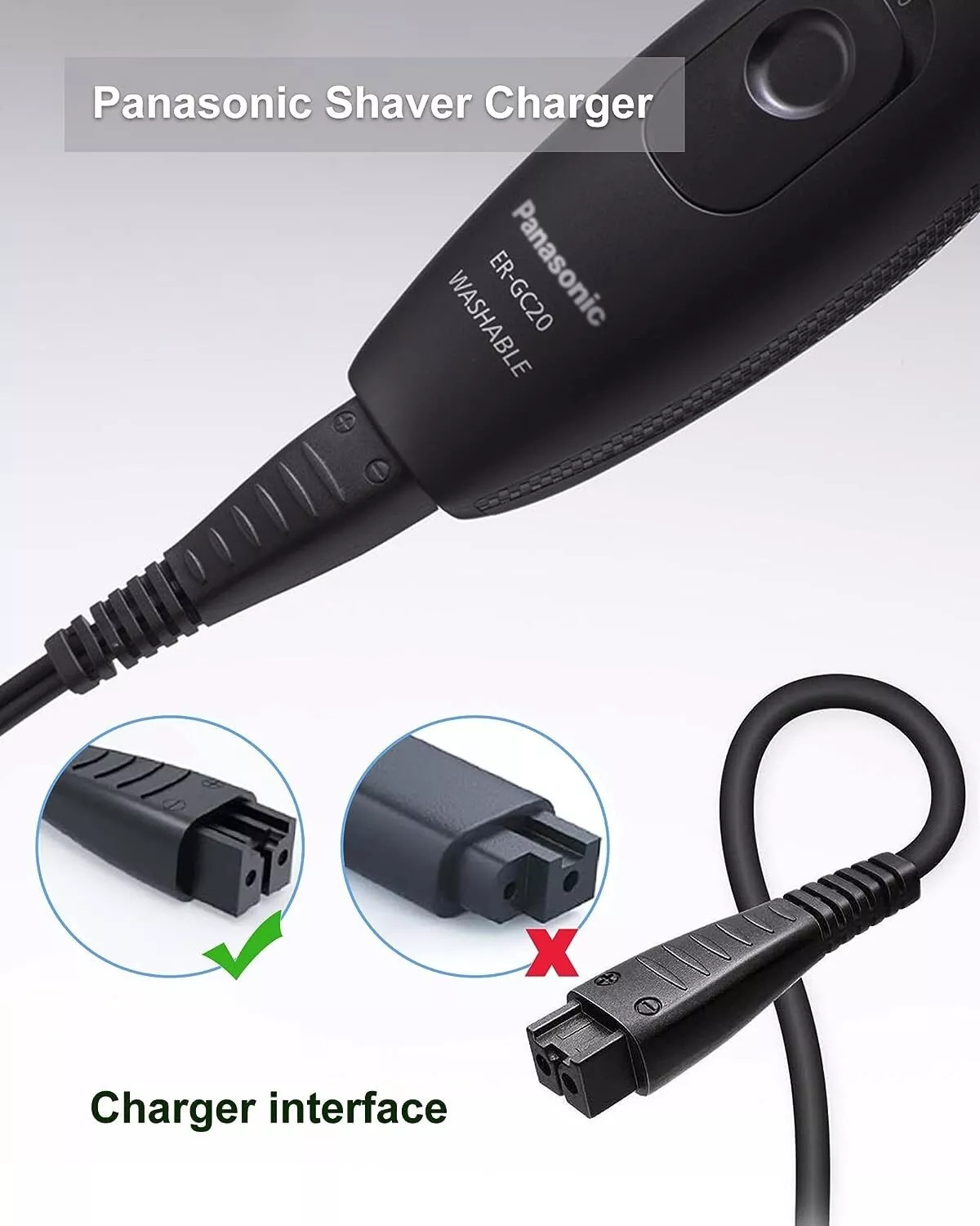 AC Adapter Charger for Panasonic Electric Shaver Arc5 ES-LV50 ES-LV61 ES-LV65