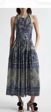 ULLA JOHNSON ESSIE DRESS PATCHWORK DRESS PORTOFINO PRINT SIZE 2