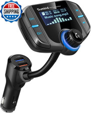  Upgraded Version Bluetooth FM Transmitter Wireless Radio Adapter Hands...