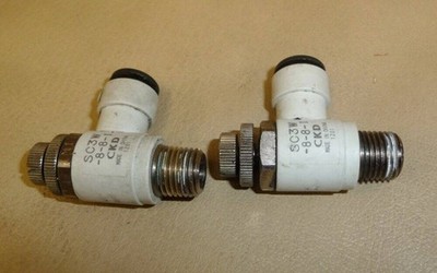 (2) CKD SC3W-8-8-1 Flow Speed Controller Valve Used