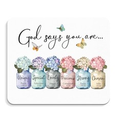 Inspirational Christian Mouse Pad - God Says You are Mousepad, Motivational C...