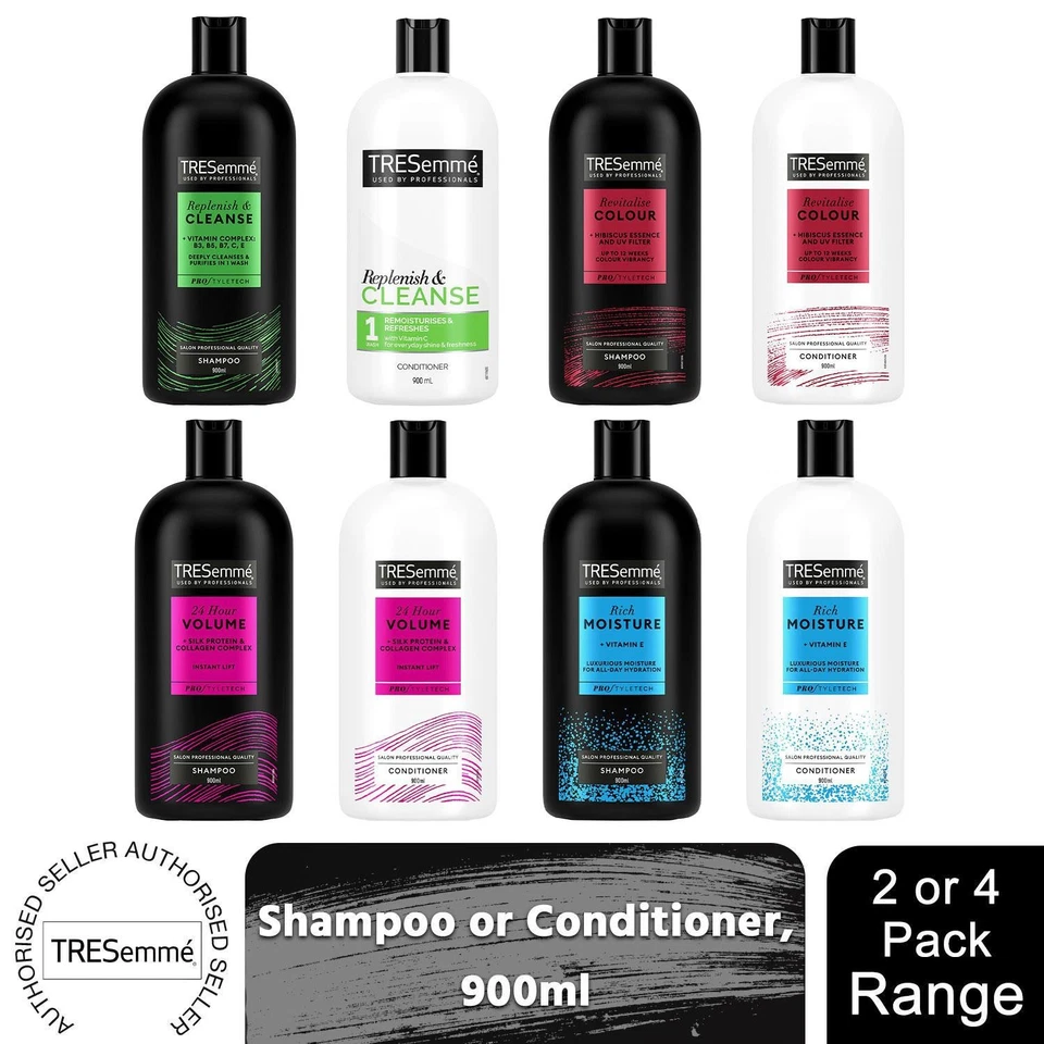 TRESemme Used By Professionals Shampoo & Conditioner, 2 or 4 Pack, 900ml