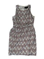 Jack Geometric Midi Dress Lined Keyhole Lined Light Weight 