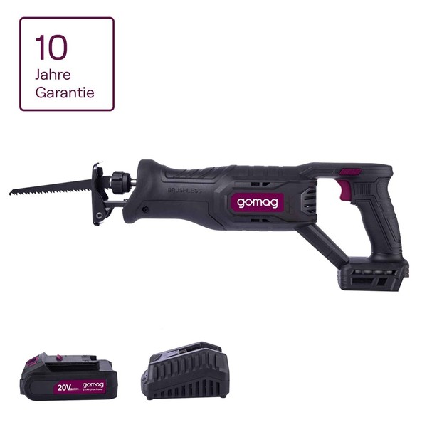 Gomag Akku SäBelsäGe GO-SBL250BL 20V Hub 28Mm 2SäGebläTter 2,0 Ah Starterkit-image