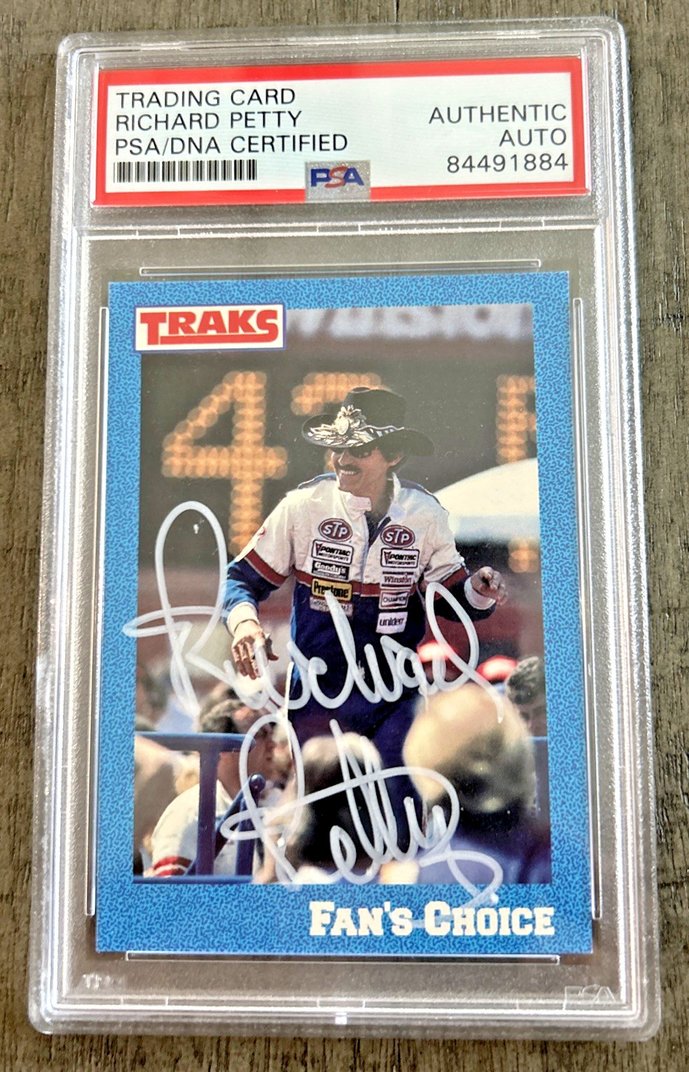 RICHARD PETTY PSA DNA Authentic Signed 1991 Traks Racing #48 NASCAR STP #43 King