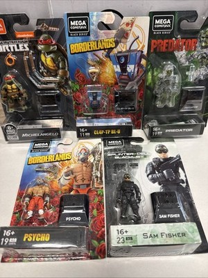 Mega Construx Black Set!! PREDATOR , SAM FISHER , Cl4P, MICHELANGELO & PSYCHO