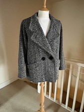 Vtg M&S Coat Jacket St. Michael Sz 12 Petite Fit Short Wool Blend Lined Pockets
