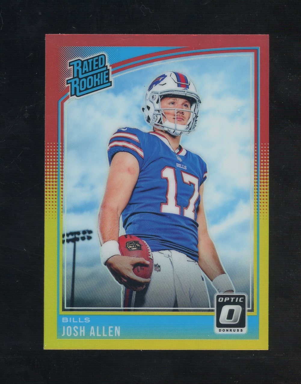 2018 Donruss Optic Red & Yellow Prizm #154 Josh Allen Bills RC Rated Rookie