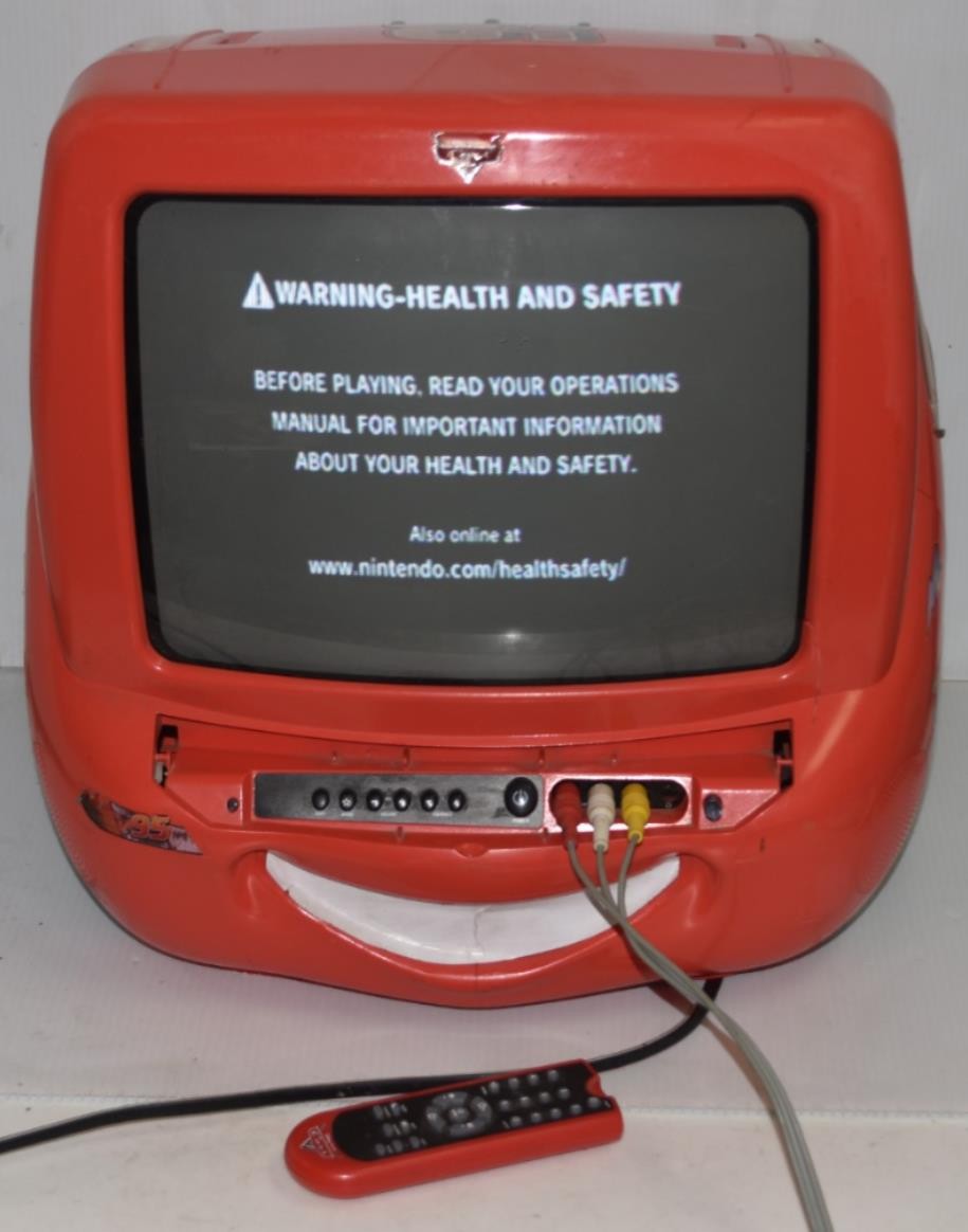 Disney Pixar Cars Lightning Mcqueen 13"CRT TV w/ REMOTE - TESTED / WORKS (DGB35)