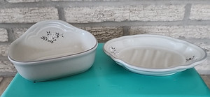 2 Pfaltzgraff Stoneware Heirloom Scouring Pad Soap Dishes