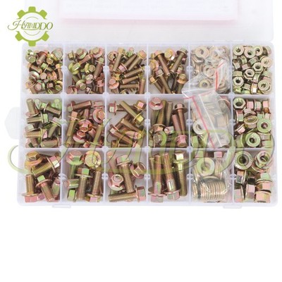521 PCS M6 M8 M10 Heavy Duty Flanged Bolts and Nuts Kit, 16 Most Common Sizes