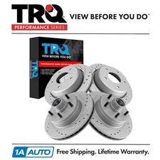 TRQ Performance Front & Rear Brake Rotors Set Performance Fits Chevrolet