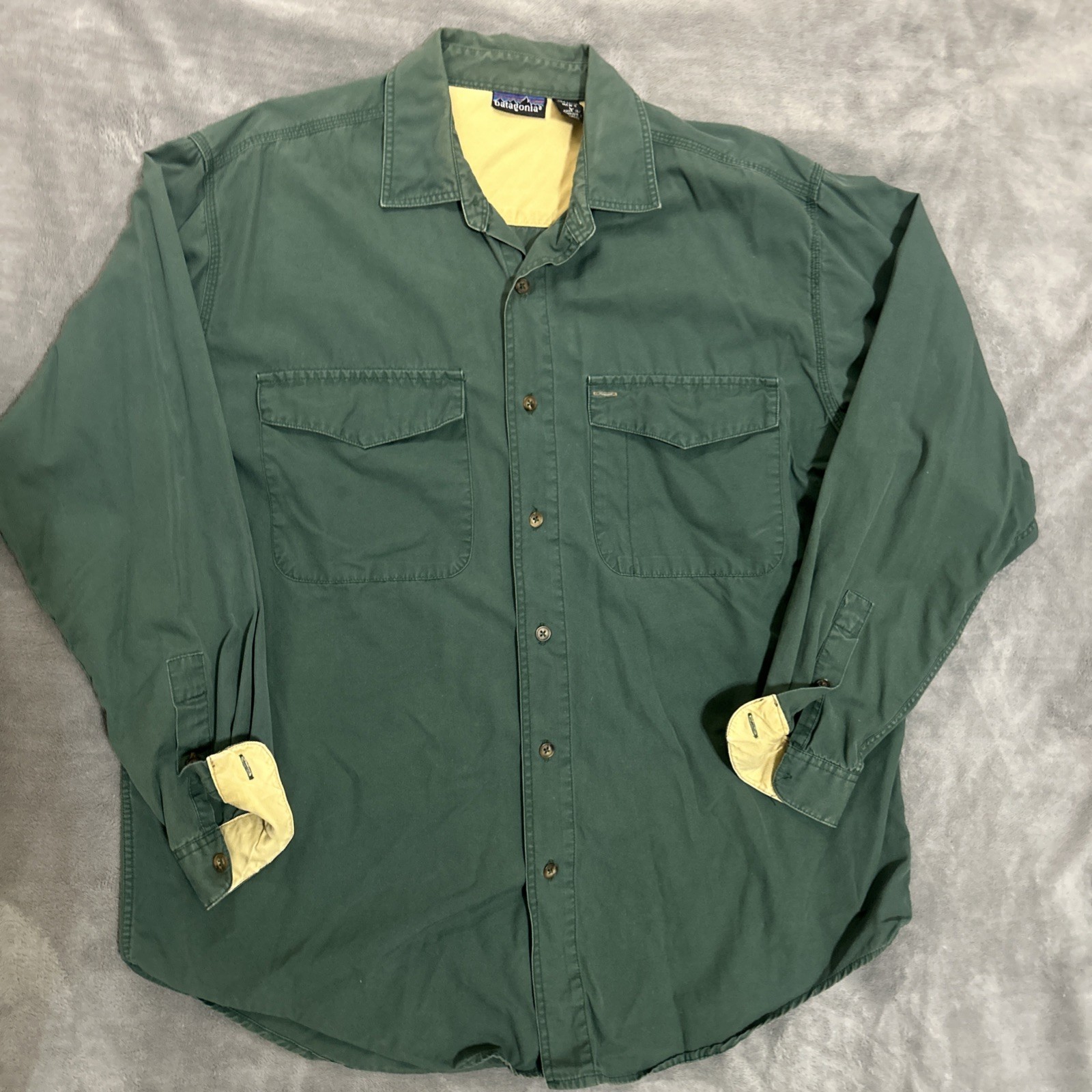 Vintage 90s Patagonia Shirt Mens Large Green Long Sleeve Canvas Oversized 52211