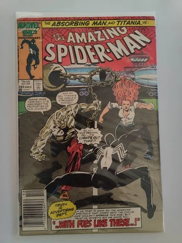 🔑The Amazing Spider-Man #283 Newsstand Variant VF+ KEY Mongoose