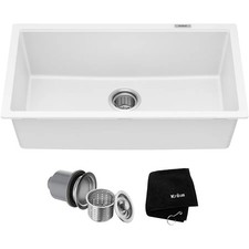 Kraus KGU-413 Quarza 31" Single Basin Undermount Granite - White