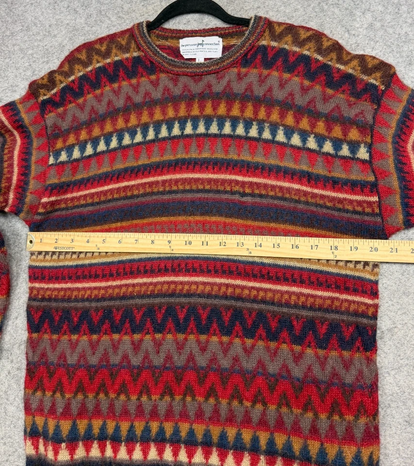 Vintage Peruvian Connection Sweater Mens M Multicolor Alpaca Pullover Artsy - Image 4 of 4