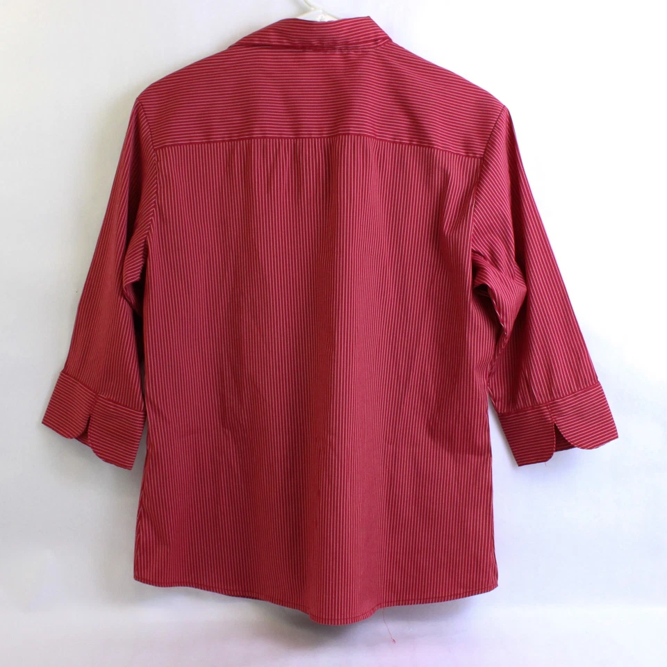 Camisa de vestir DCC Missy elástica con botones a rayas roja/blanca para hombre talla L Foto 2 de 4