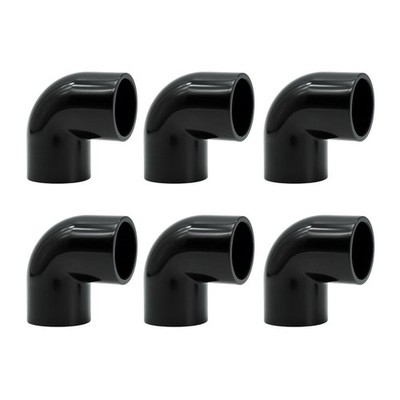 6 Stück 20 mm schwarz PVC 90° Winkel Rohrverschraubungen - robuste Garten Wasserleitung