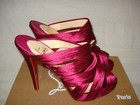 100% AUTHENTIC NEW WOMEN LOUBOUTIN CATCHOULI CRANBERRY CREPE SANDAL HEELS US 9.5 — photo 4