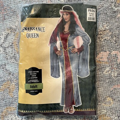Renaissance Queen Adult Medieval Dress Ren Fest Cosplay Large 10/12 | eBay