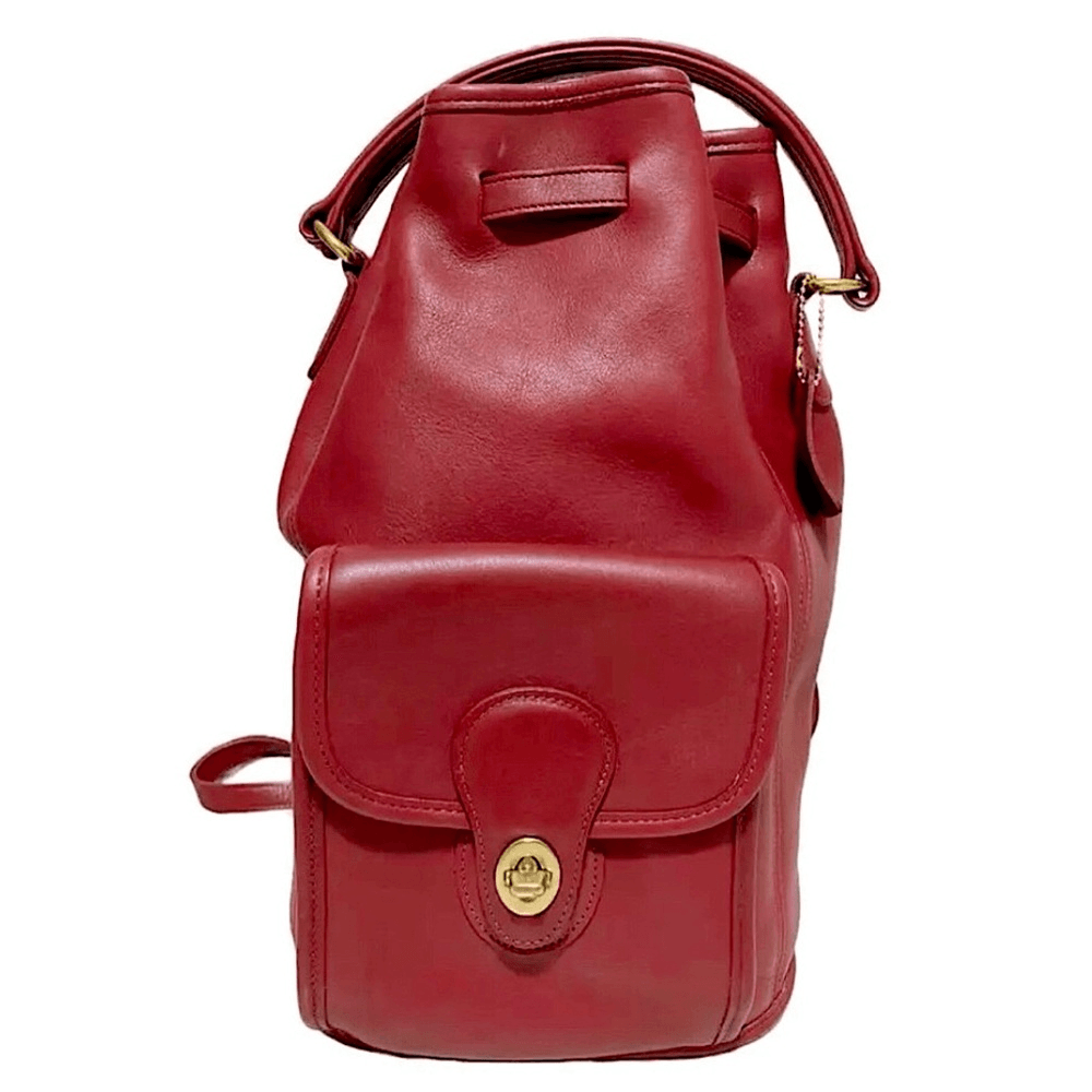 COACH Vintage Red Top Handle Glove Tanned Large Sling 