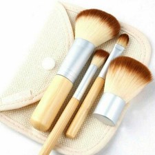 Juego de 4 brochas de maquillaje profesional Kabuki cepillo cosmético rubor base polvo