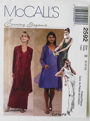 McCalls 2592 Misses Evening Elegance Jacket Dresses Sewing Pattern Sz  8-10-12