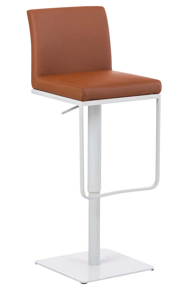 Tabouret de Bar Panama en Similicuir avec Piètement et Repose-pieds en Métal - Photo 1/1