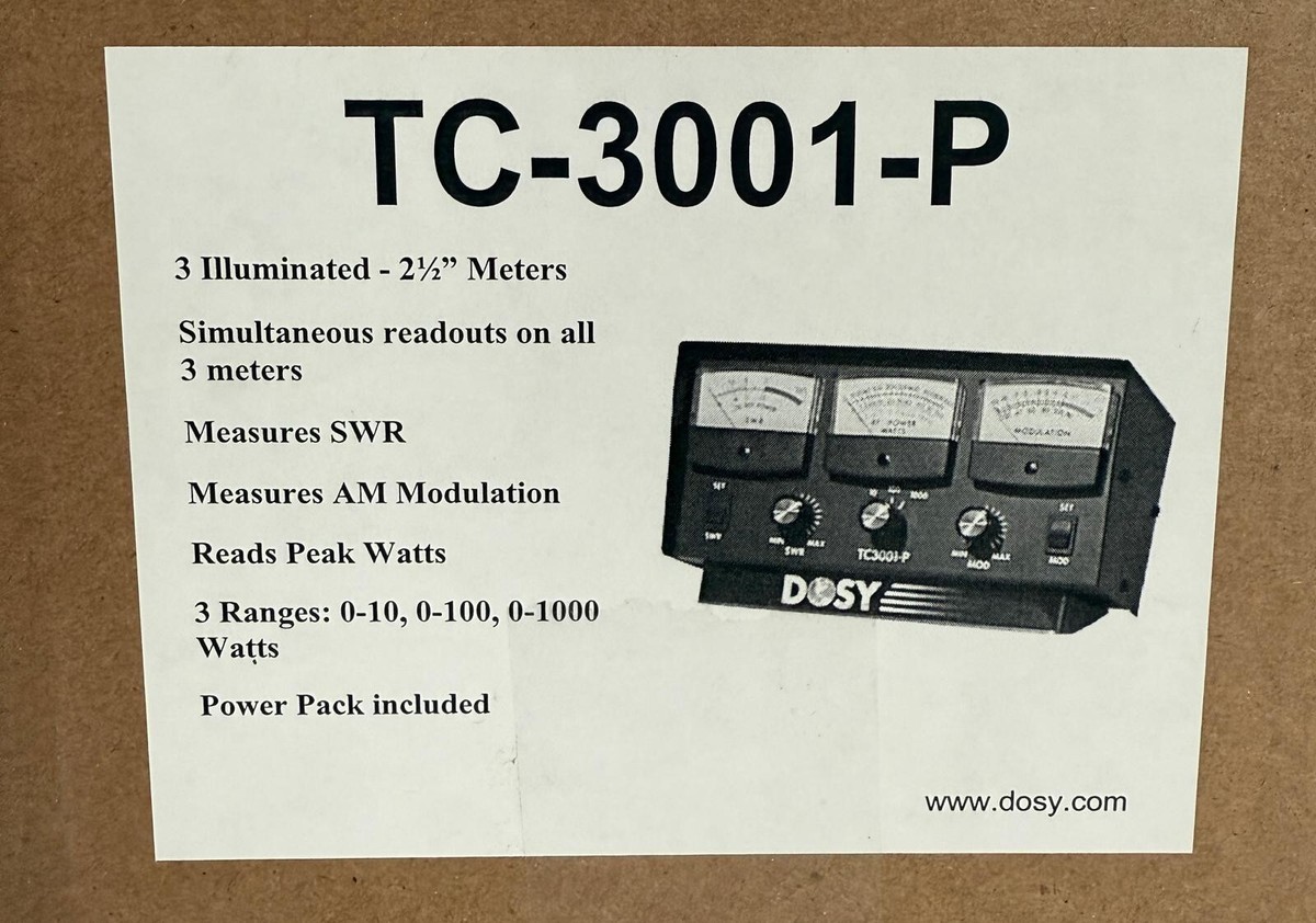 Dosy TC3001-P Inline 3 Window CB or Ham Radio High-Quality SWR