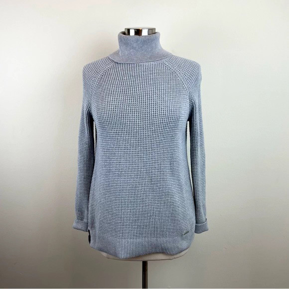 Michael Kors Solid Gray Ribbed Knit Turtleneck Lo… - image 1