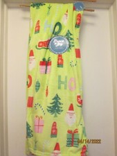 Plush Christmas Throw Blanket Santas, Trees, Presents Etc. New 50" X 60"