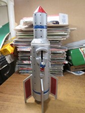 Metal Rocket Space Ship Mechanical USA Bank w/Astronaut - Vintage