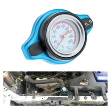 Car Thermost Radiator Cap Cover & Water Temp Gauge 0.9BAR Cover Accessories Blue