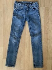 MISS ME Girls Size 12 Skinny Jeans Hippie Symbol Studded Pockets Inseam 28  
