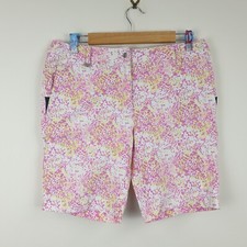 Calvin Klein Golf Shorts Women’s UK 12 White Multicoloured Rubber Stripe Waist