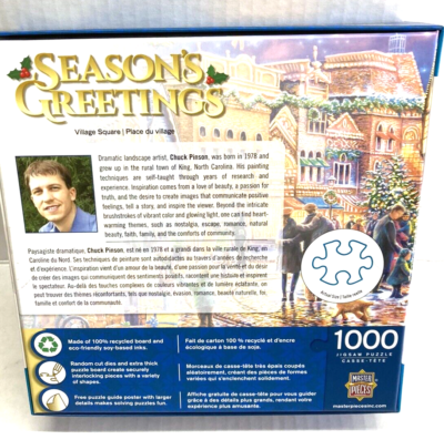 1000 Piece Jigsaw Puzzle - Season's Greetings Holiday Theme, Fun For All Ages, High Quality