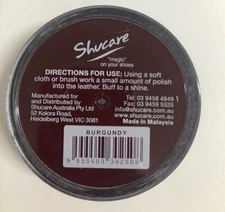 Burgundy Shoe Polish Cream - for  Leather SHOES / BOOTS/ Bags SHUCARE