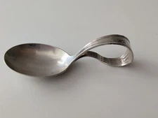 Sterling Silver Curved Baby Spoon Pat'd Marked Vintage