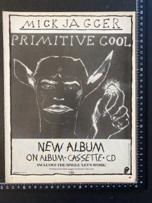 MICK JAGGER - PRIMITIVE COOL - ROLLING STONES - ORIGINAL ADVERT POSTER [M16]