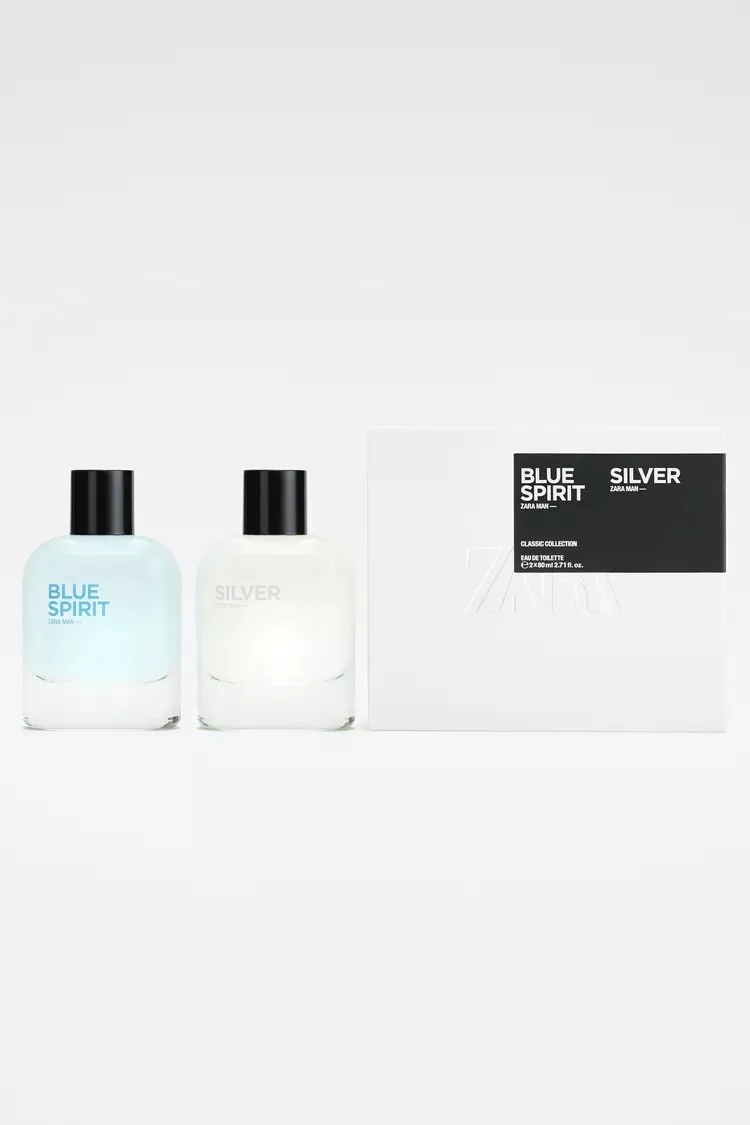  Zara - MAN SILVER EDT 80 ML (2.71 FL. OZ) MAN BLUE SPIRIT EDT  80 ML (2.71 FL. OZ). EAU DE TOILETTE SET OF TWO - Men's Cologne / Fragrance  : Beauty & Personal Care